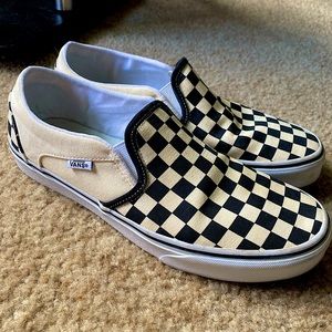 Vans Canvas Slip On Sneakers Checkered Print